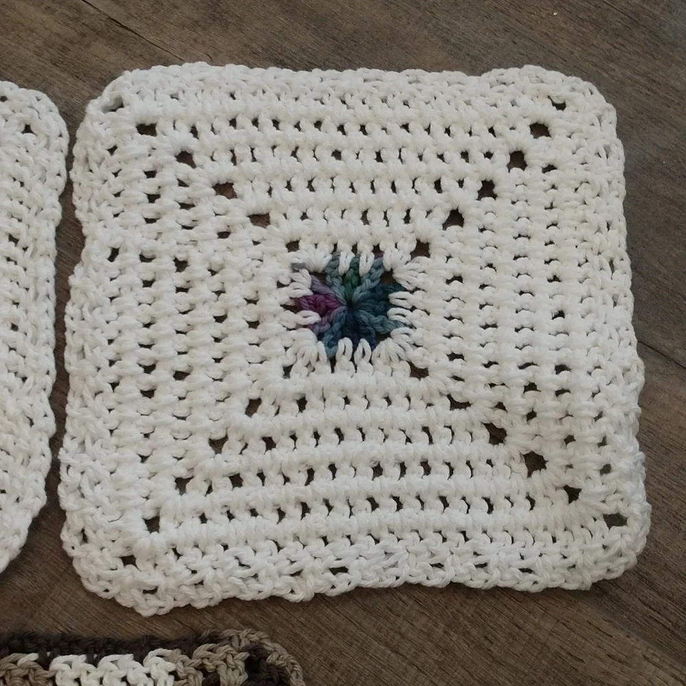 Homemade Crochet Dishcloths - Set‎ of 3